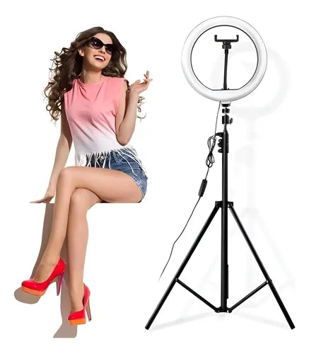 Aro de Luz LED 26 cm Trípode 2.1 M